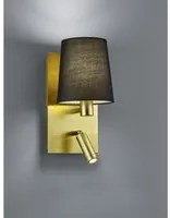 Applique Moderna Oro con Paralume Nero e Spot Led Marriot Trio Lighting