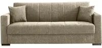 Divano pronto letto beige in tessuto cm 210x80x90 h