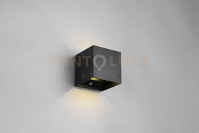 Talent applique led 1w 100lm, 3000k da esterno quadrata nera ricari...