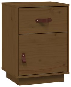 Comodini miele 2 pz 40x34x55 cm in legno massello di pino