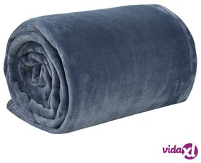 vidaXL Coperta Grigia Brillante 130x170 cm in Poliestere