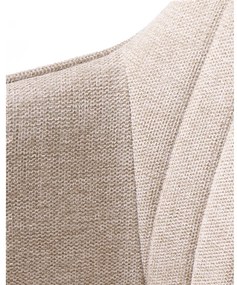 Sedia da pranzo beige in imbottito con braccioli Nolan – Unique Furniture