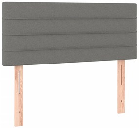 Letto a Molle Materasso e LED Grigio Scuro 120x190cm in Tessuto