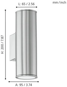 Eglo 94107 - Illuminazione LED da esterno RIGA 2xGU10/3W/230V