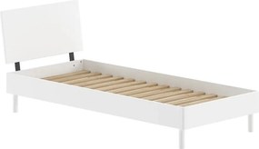 Letto singolo bianco in faggio massiccio con rete inclusa 90x200 cm Forrest – Vipack