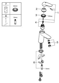 GROHE 23715003 - Miscelatore lavabo EUROSTYLE, misura S, cromo lucido