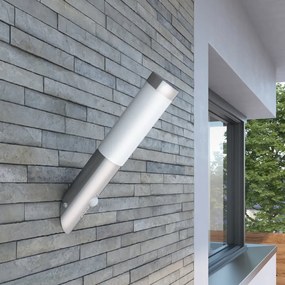 Lampioncino Moderno İn Acciaio İnox, Sensore Di Movimento /