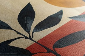 Stampa su tela – Japandi foglie scure