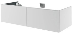 Mobile da bagno sotto lavabo Neo bianco laccato L 120 x H 32 x P 48 cm 2 cassetti, lavabo non incluso