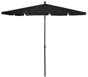 Ombrellone da Giardino con Palo 210x140 cm Nero