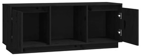 Mobile porta tv nero 110,5x35x44 cm in legno massello di pino