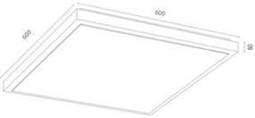 Argon 1826 - Plafoniera CARLSON 4xE27/15W/230V 60x60 cm nero