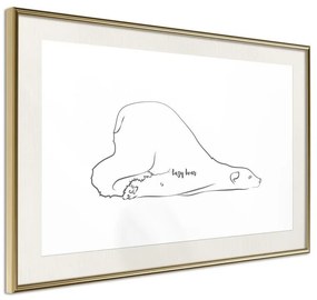 Poster  Resting Polar Bear  Cornice Quadri Cornice d'oro con passe-partout, Larghezza x Altezza Home decor 60x40