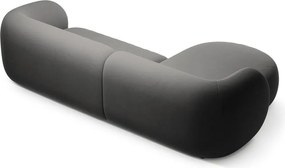 Divano angolare grigio scuro (con penisola a sinistra/con chaise lounge) con rivestimento in velluto Kate – Micadoni