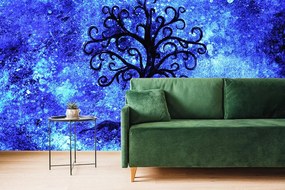 Carta da parati – Albero della vita su sfondo blu