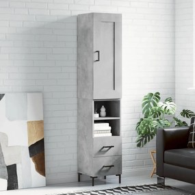 Credenza Grigio Cemento 34,5x34x180 Cm İn Legno Multistrato /