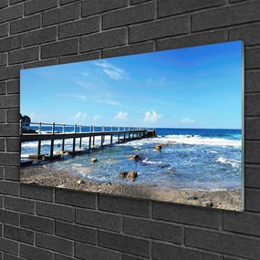 Quadro vetro Paesaggio di Ocean Beach 100x50 cm