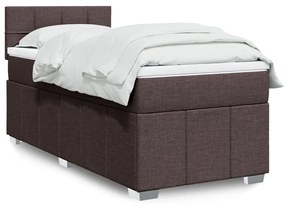 Giroletto A Molle Con Materasso Marrone Scuro 90x200 Cm Tessuto /