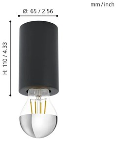 Eglo 99065 - Plafoniera SALUZZO 1xE27/40W/230V