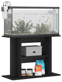 Supporto per acquario 80x35x60 cm in legno multistrato nero