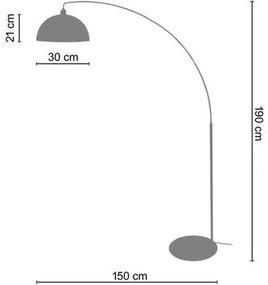 Tosel  Lampade da terra Lampada da terra tondo metallo nero e alluminio  Tosel