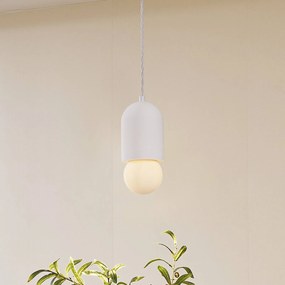 Lampada a sospensione Lindby Nielson, Ø 11 cm, bianco, gesso