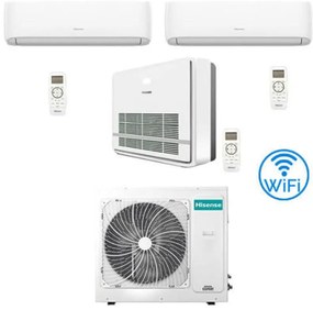 Climatizzatore Condizionatore Hisense R32 Trial Split Inverter Hi Comfort Wifi più Console 9000 + 9000 + 9000 btu con u.e. 3AMW72U4RJC Classe a++/a+