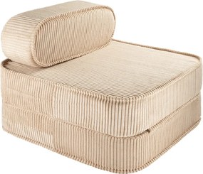 Poltrona per bambini marrone chiaro con rivestimento in velluto a coste Flip – Wigiwama