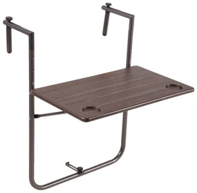 Tavolino da balcone pieghevole sospeso 60x60 cm Tabora - Garden Pleasure