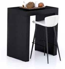 Tavolo Alto Evolution 90x60, Nero Frassino con Due Gambe