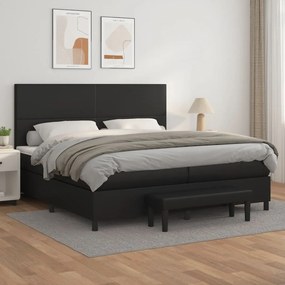 Giroletto A Molle Con Materasso Nero 200x200 Cm İn Similpelle /