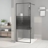 Parete Doccia Walk in Nera 80x195 cm in Vetro Trasparente ESG