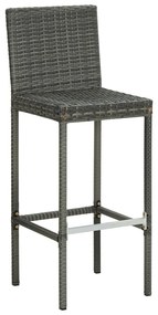 Sgabelli da bar con cuscini 6 pz in polyrattan grigio