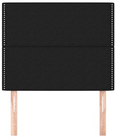 Testiera 2 pz nera 90x5x78/88 cm in tessuto