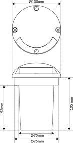 Faretto Calpestabile GU10 Monodirezionale IP66 - Doppio pressacavo