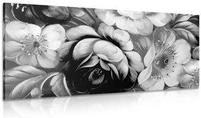 Quadro su tela – Mondo dei fiori in bianco e nero