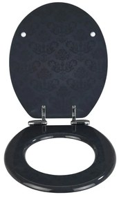 Sedile per wc grigio scuro con chiusura facilitata , 42,5 x 35,5 cm Bellevue - Wenko