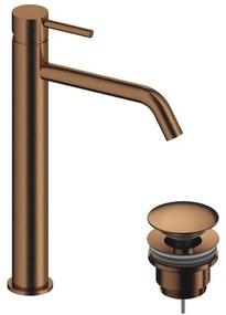 Rubinetto per lavabo a canna alta Loop oro rosa spazzolato in ottone SANYCCES