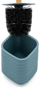 Scopino WC da appoggio turchese cobalto in abs e bambù Wave