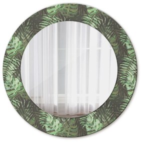 Specchio rotondo stampato Foglie tropicali fi 50 cm
