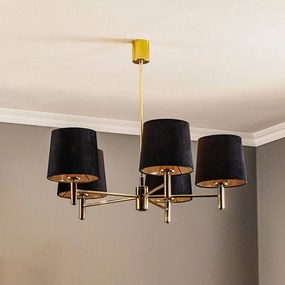 Argon Lampadario Polo, a 5 luci, nero/ottone scuro