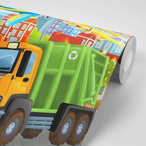 Carta da parati – Camion dei rifiuti in città