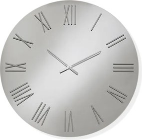 Orologio da parete rotondo D60 cm in cristallo Chiaro e numeri Argento - SEAN