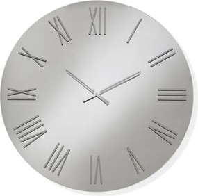 Orologio da parete rotondo D80 cm in cristallo Chiaro e numeri Argento - SEAN