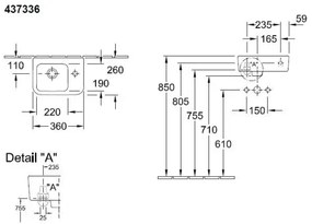 Villeroy & Boch 43733601 - Lavabo sospeso ARCHITECTURA 36x26 cm ceramica/bianco