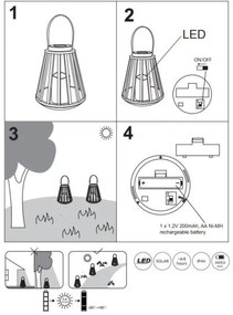 Globo 36654 - Lampada solare LED SOLAR LED/0,06W/3V 3200K IP44