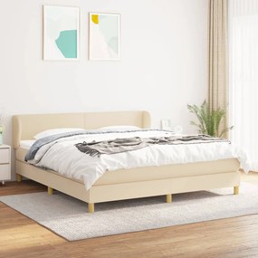 Giroletto A Molle Con Materasso Crema 160x200 Cm İn Tessuto /