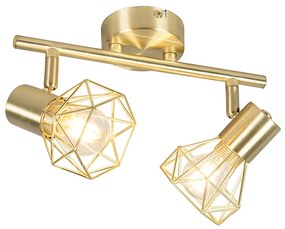 Faretto Art Déco ottone orientabile e girevole 2 luci - Mosh