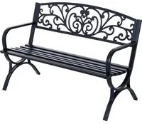 Panchina da Giardino 2 Posti in Ghisa Lavorata Nero 127x60x85 cm