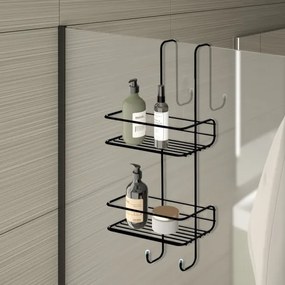 Gedy - Mensola da parete per doccia CHROM LINE 49x24 cm nero opaco